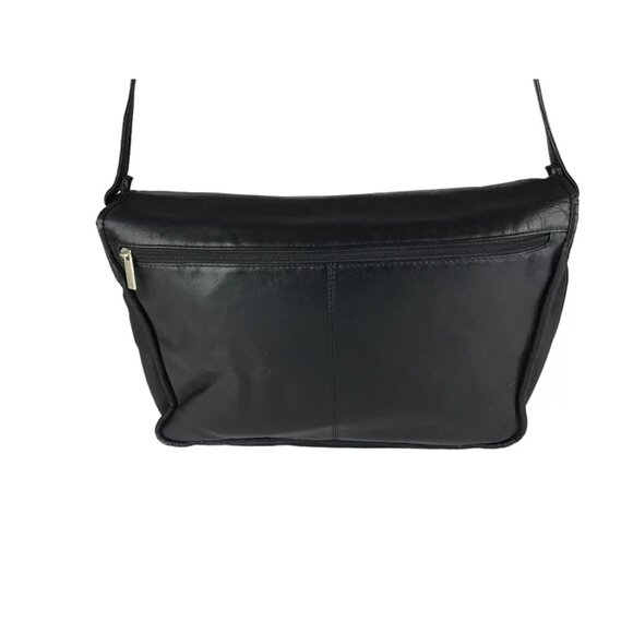 Wilsons Leather Unisex Black Inner Dividers Snap Crossbody Strap Messenger‎ Bag - Picture 4 of 10